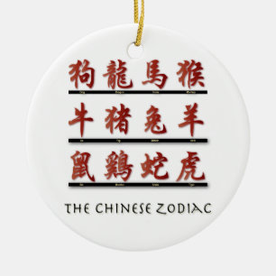 Chinese Zodiac Symbols Ceramic Ornament