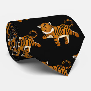 Chinese Zodiac Tiger Cute Astrology Sign Neck Tie