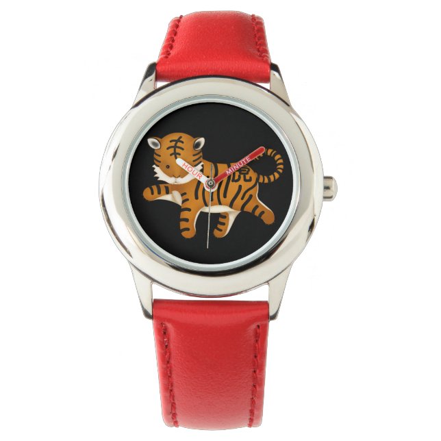 Chinese Zodiac Tiger Cute Astrology Sign Watch (Front)