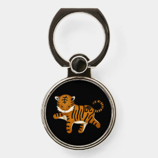 Chinese Zodiac Tiger Sign with Chinese Character Phone Ring Stand