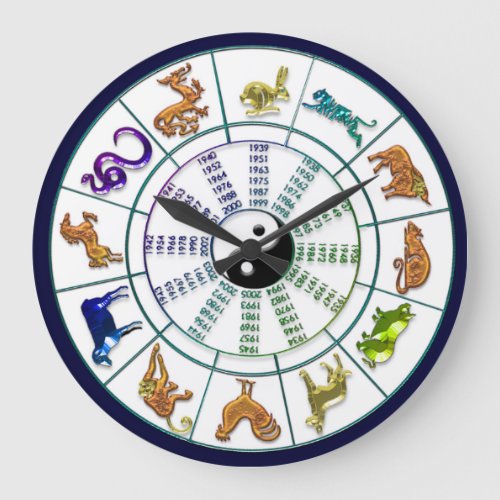 Chinese Zodiac Wheel Chinese New Year Large Clock