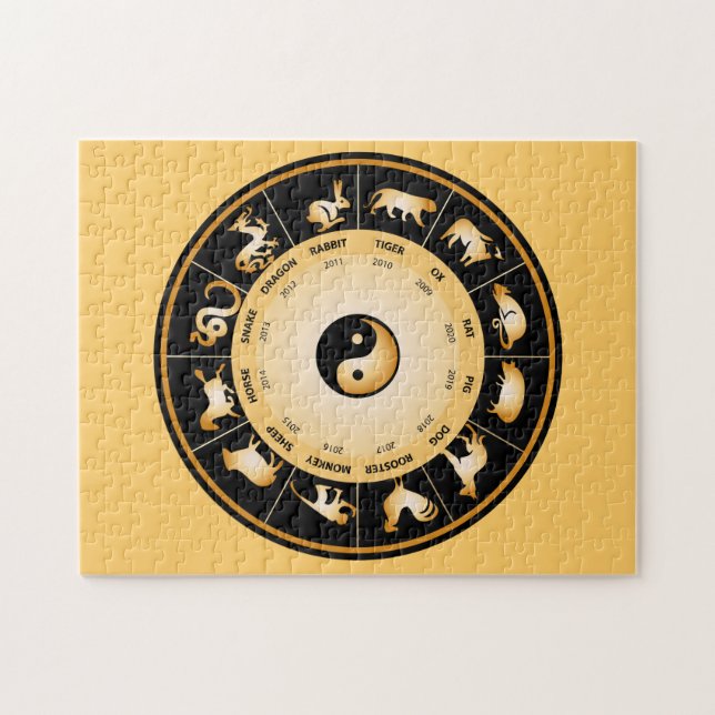 Chinese Zodiac Wheel Jigsaw Puzzle (Horizontal)