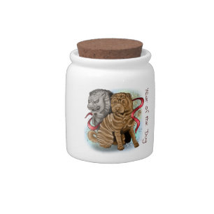Chinese Zodiac Year of the Dog Candy Jar