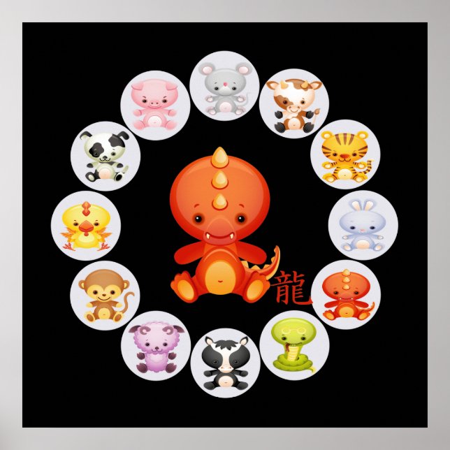 Chinese Zodiac Year of the Dragon Poster (Front)