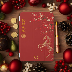 Chinese Zodiac Year of the Horse Plum Blossoms iPad Mini Cover