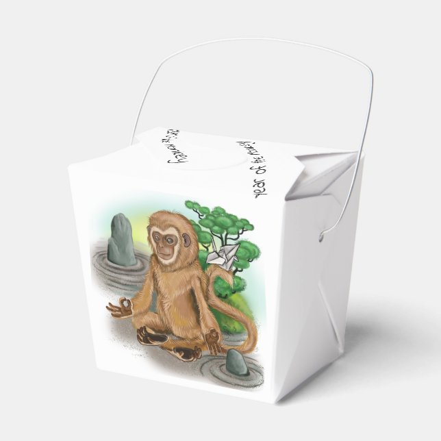 Chinese Zodiac Year of the Monkey Favor Boxes (Front Side)