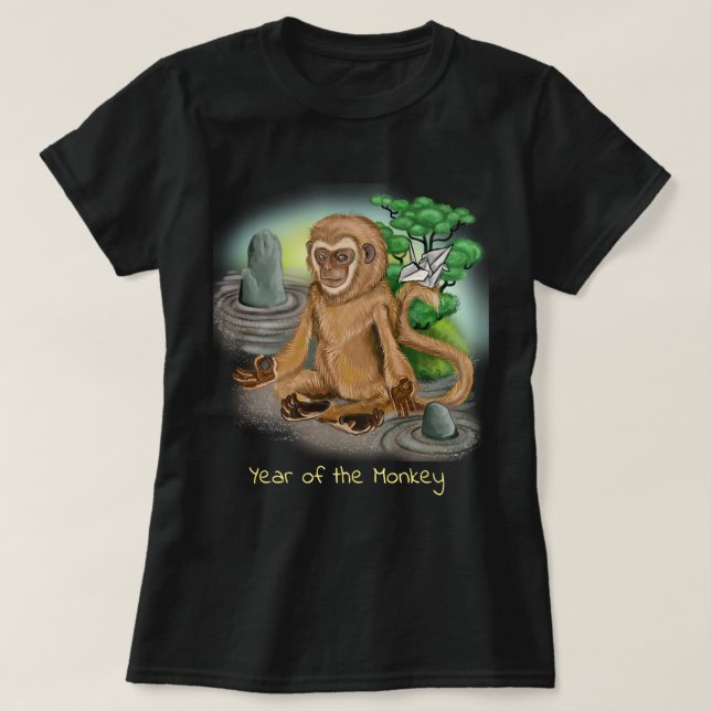 Chinese Zodiac Year of the Monkey T-Shirt (Design Front)