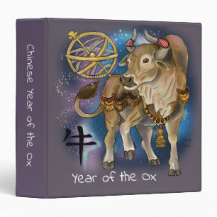 Chinese Zodiac Year of the Ox 3 Ring Binder