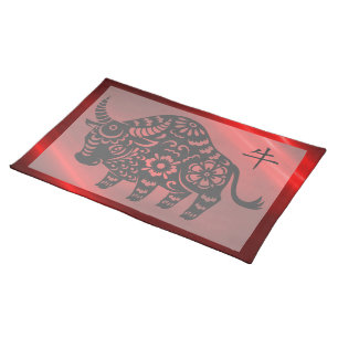 Chinese Zodiac Year of the Ox   Cloth Placemat