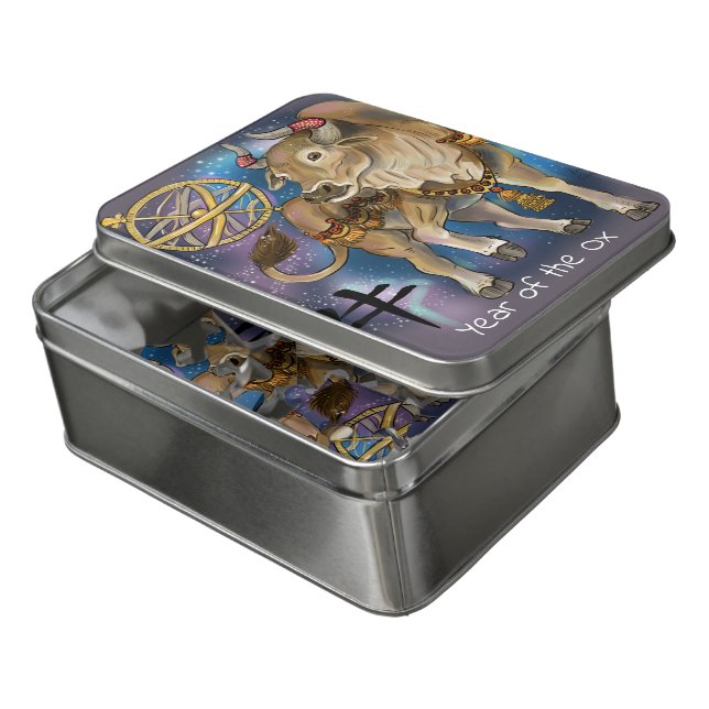 Chinese Zodiac Year of the Ox Jigsaw Puzzle (Lid Open)