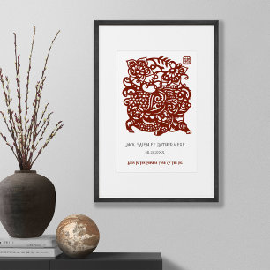 Chinese Zodiac Year Of The Pig Birthday Print Gift