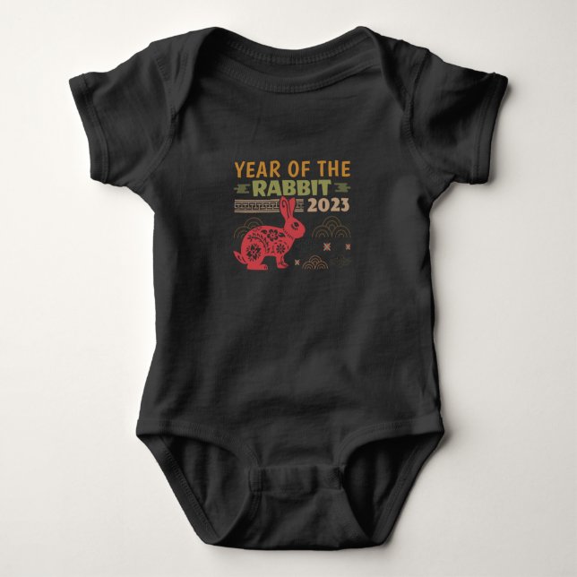 Chinese Zodiac Year of the Rabbit 2023 Baby Bodysuit (Front)