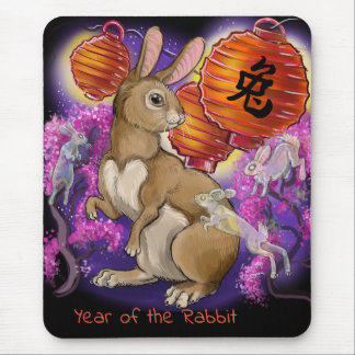 Chinese Zodiac Year of the Rabbit Mouse Pad