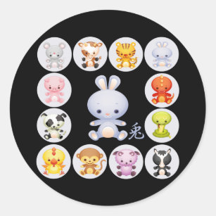 Chinese Zodiac Year of the Rabbit Stickers
