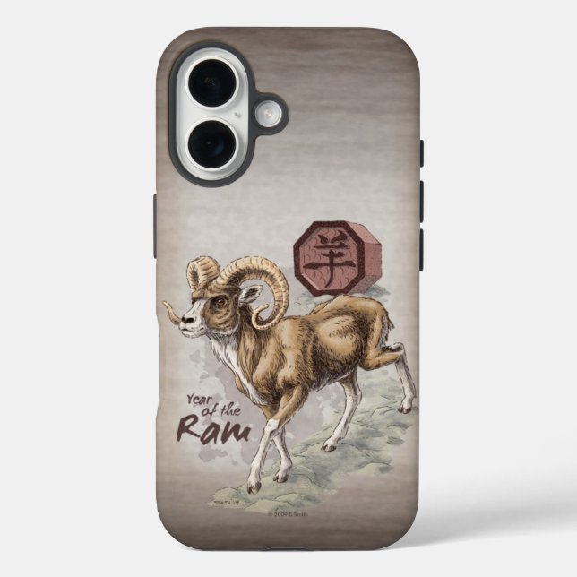 Chinese Zodiac Year of the Ram Art Case-Mate Samsu Case-Mate iPhone Case (Back)