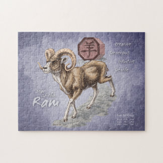 Chinese Zodiac Year of the Ram Art Jigsaw Puzzle