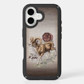 Chinese Zodiac Year of the Ram Art iPhone 16 Case