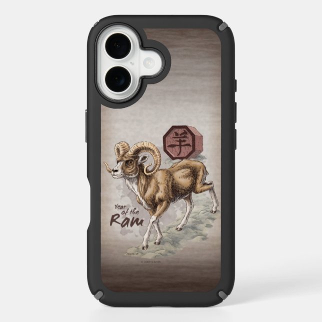 Chinese Zodiac Year of the Ram Art Speck iPhone Case (Front)