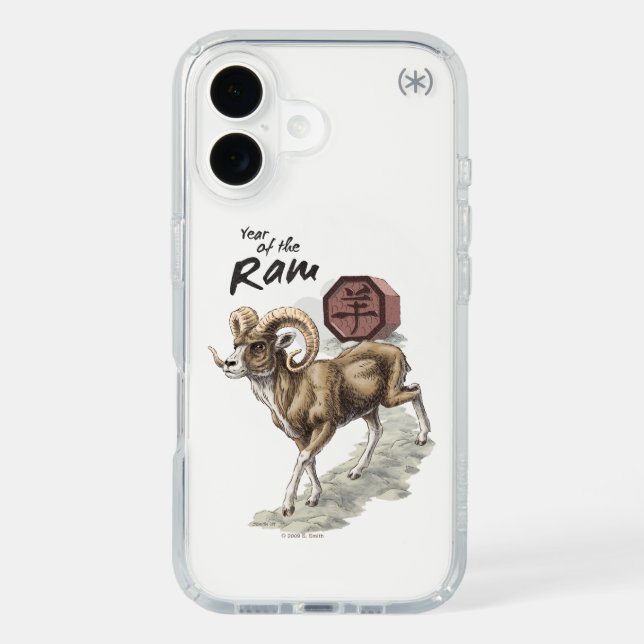 Chinese Zodiac Year of the Ram Art Speck iPhone Case (Front)
