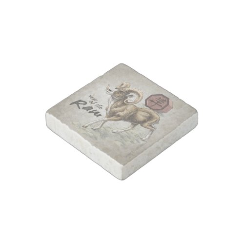 Chinese Zodiac Year of the Ram Art Stone Magnet