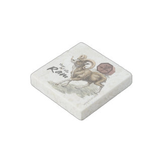 Chinese Zodiac Year of the Ram Sheep Art Stone Magnet