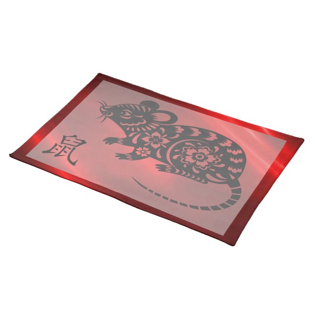 Chinese Zodiac Year of the Rat | Cloth Placemat (On Table)