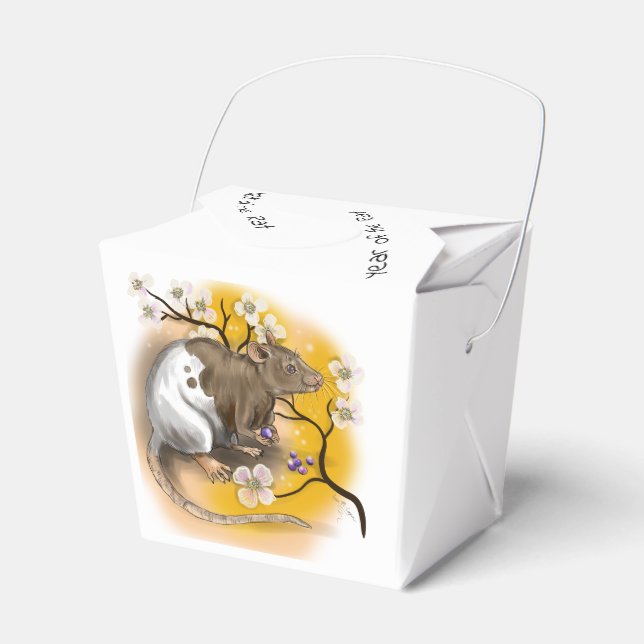 Chinese Zodiac Year of the Rat Favor Boxes (Front Side)
