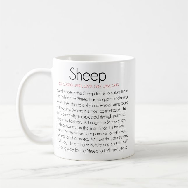Chinese Zodiac (Year of the Sheep) 2 Coffee Mug (Left)