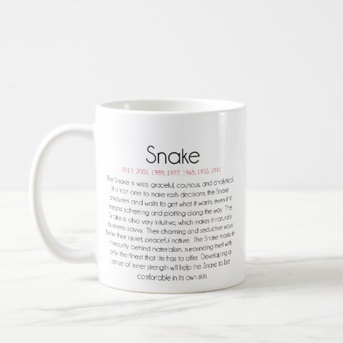 Chinese Zodiac Year of the Snake 2 Coffee Mug