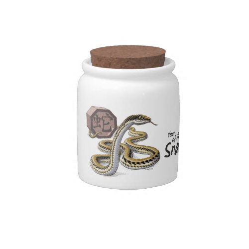 Chinese Zodiac Year of the Snake Art Candy Jar