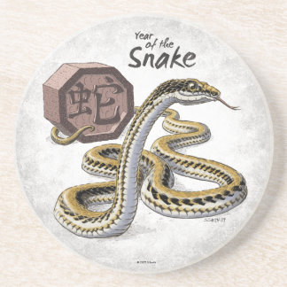 Chinese Zodiac Year of the Snake Art Coaster