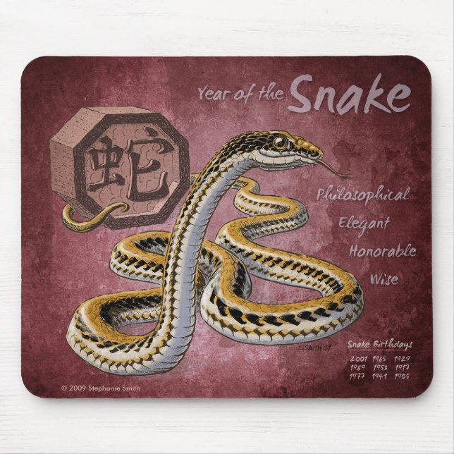 Chinese Zodiac Year of the Snake Art Mouse Pad (Front)