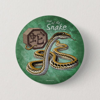 Chinese Zodiac Year of the Snake Art Pinback Button