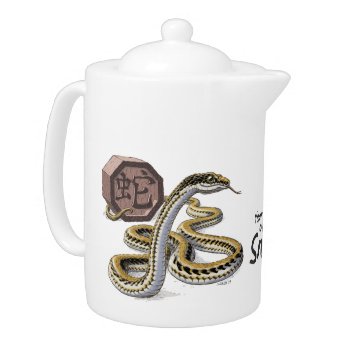 Chinese Zodiac Year Of The Snake Art Teapot by critterwings at Zazzle