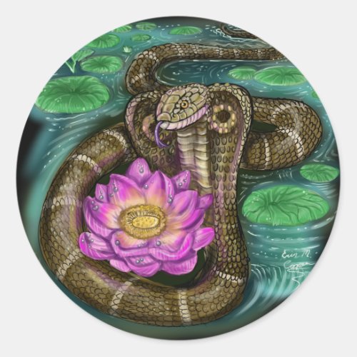 Chinese Zodiac Year of the Snake Classic Round Sticker