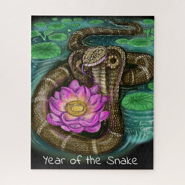 Chinese Zodiac Year of the Snake Jigsaw Puzzle (Vertical)