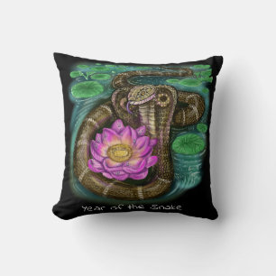 Chinese Zodiac Year of the Snake Throw Pillow