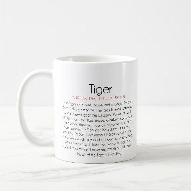 Chinese Zodiac (Year of the Tiger) 2 Coffee Mug (Left)
