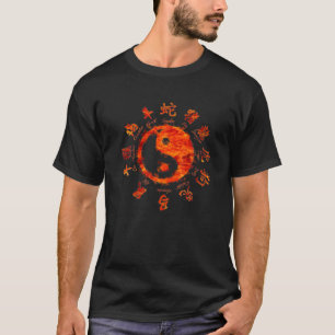 Chinese Zodiak Chart Yin Yang Symbol - Tai Chi Qi T-Shirt