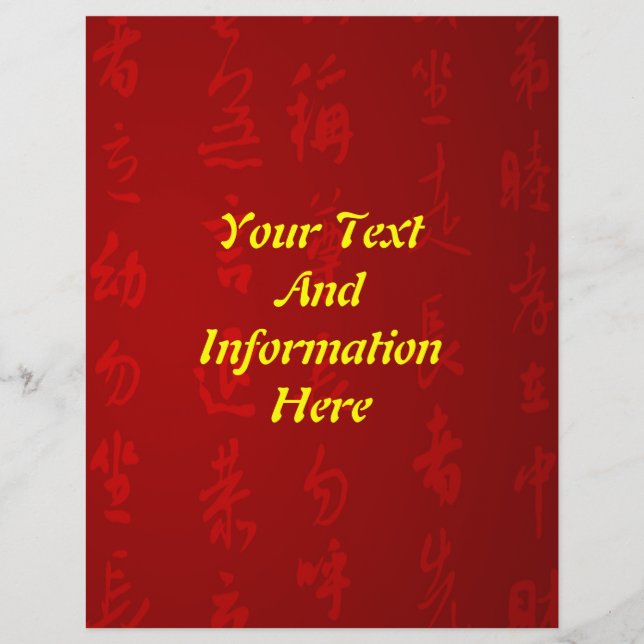 ChineseCalligraphyPoster-Respect-CodeOfContact,... Flyer (Front)