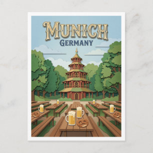 Chinesischer Turm Munich Germany Postcard
