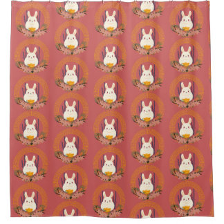 chinesse bunny shower curtain