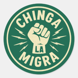 Chinga La Migra - Anti Ice Classic Round Sticker