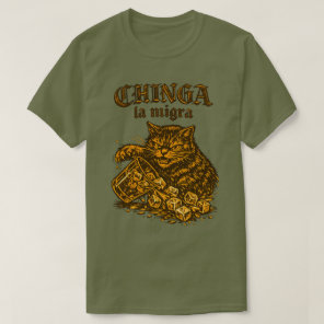 Chinga la migra Cat anti-ICE | Political Protest  T-Shirt
