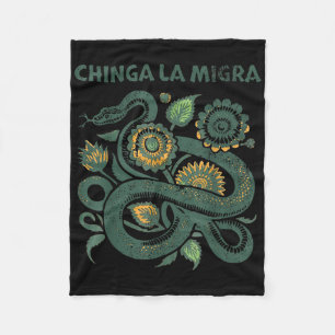 Chinga La Migra Pro Immigration Fascism Human Righ Fleece Blanket