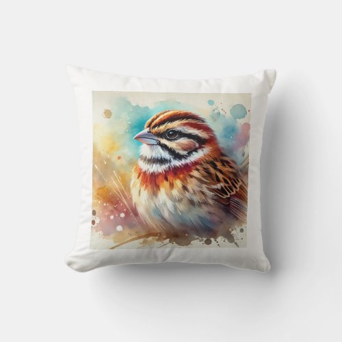 Chingolo campestre 250624AREF113 _ Watercolor Throw Pillow