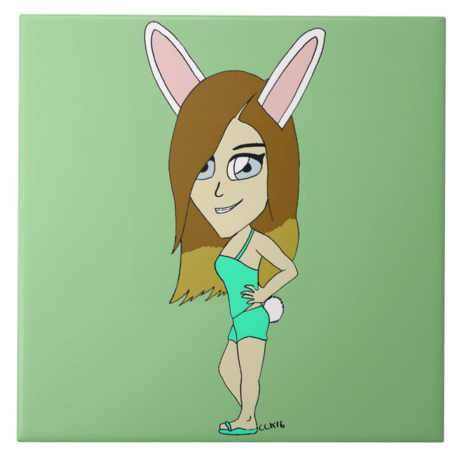 Chini Bunny girl  Ceramic Tile (Front)