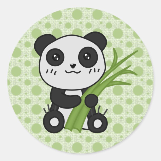 Chino The Panda Classic Round Sticker (Front)