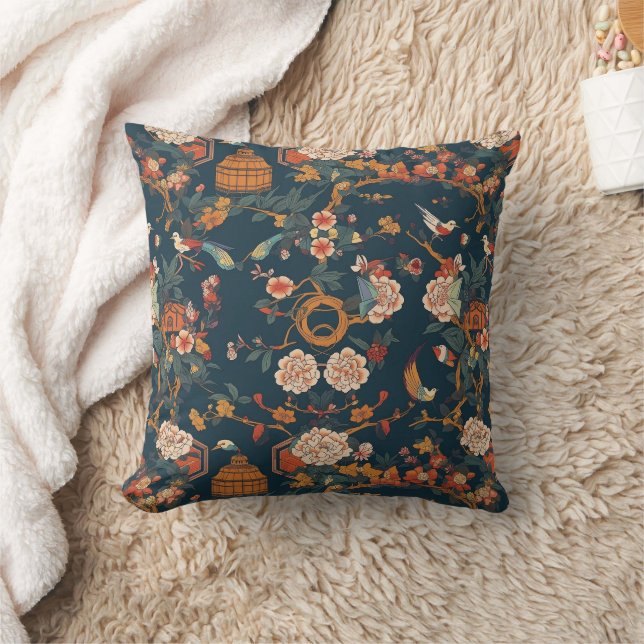 Chinoiserie 18 throw pillow (Blanket)