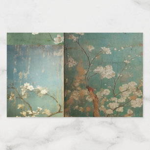 Chinoiserie Antiqued Green & Apple Blossoms 1 Envelope Liner